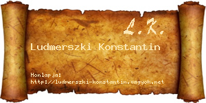 Ludmerszki Konstantin névjegykártya